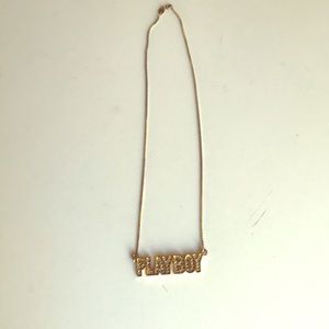 Playboy gold plated necklace with cubic zirconia